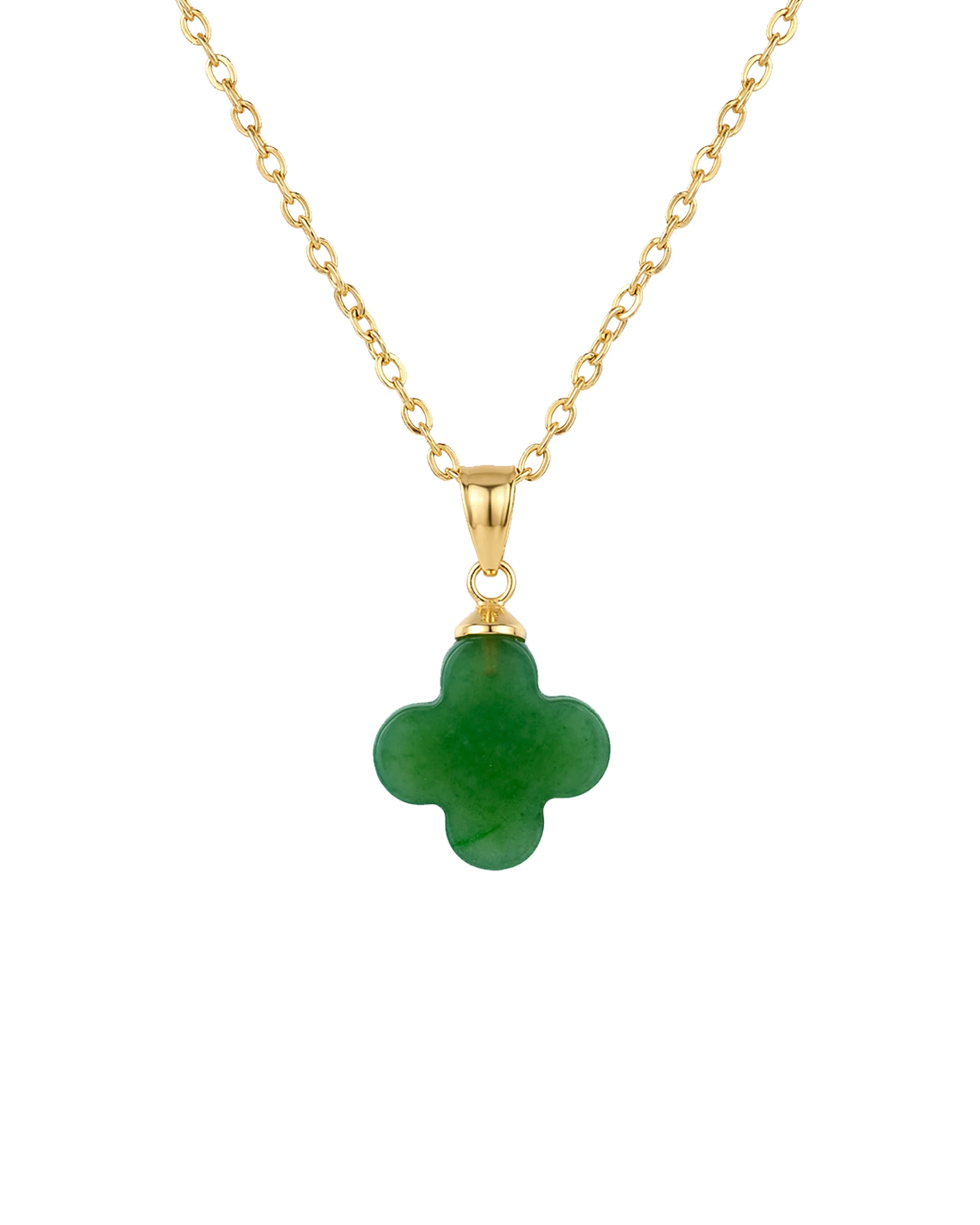 Clover — Green Jade Pendant Necklace