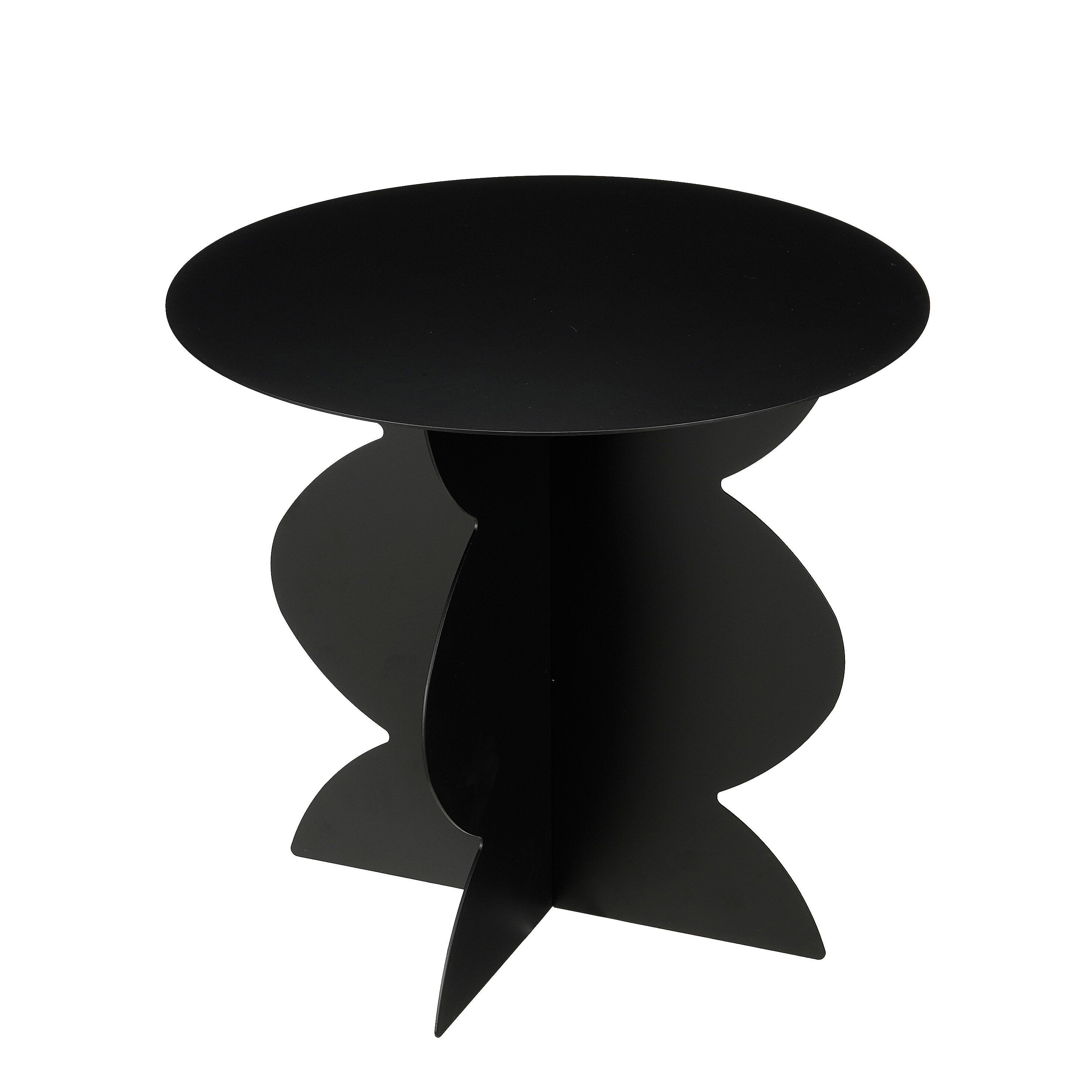 Mica Decorations Rafi Bijzettafel - H40 x Ø45 cm - IJzer - Zwart