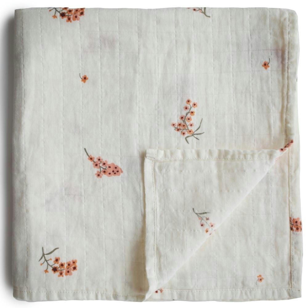 - Maxi lange en coton bio Flowers (120 x 120 cm)