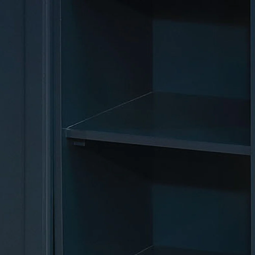 Wooden Closet Storage with 4 Open Shelves and 1 Door Cabinet, Blue