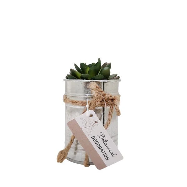 Artificial Plant In Zinc Pot With Rope