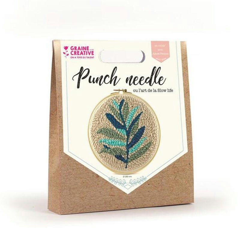 FOUGÈRE - Coffret punch needle feuillage fougère D20cm