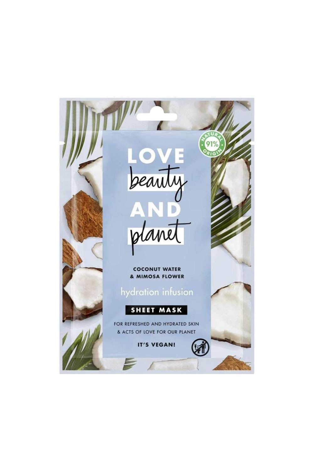 Love Beauty Planet Hydration Infusion 'Sheet Mask' for Hydrated Skin, 4pk