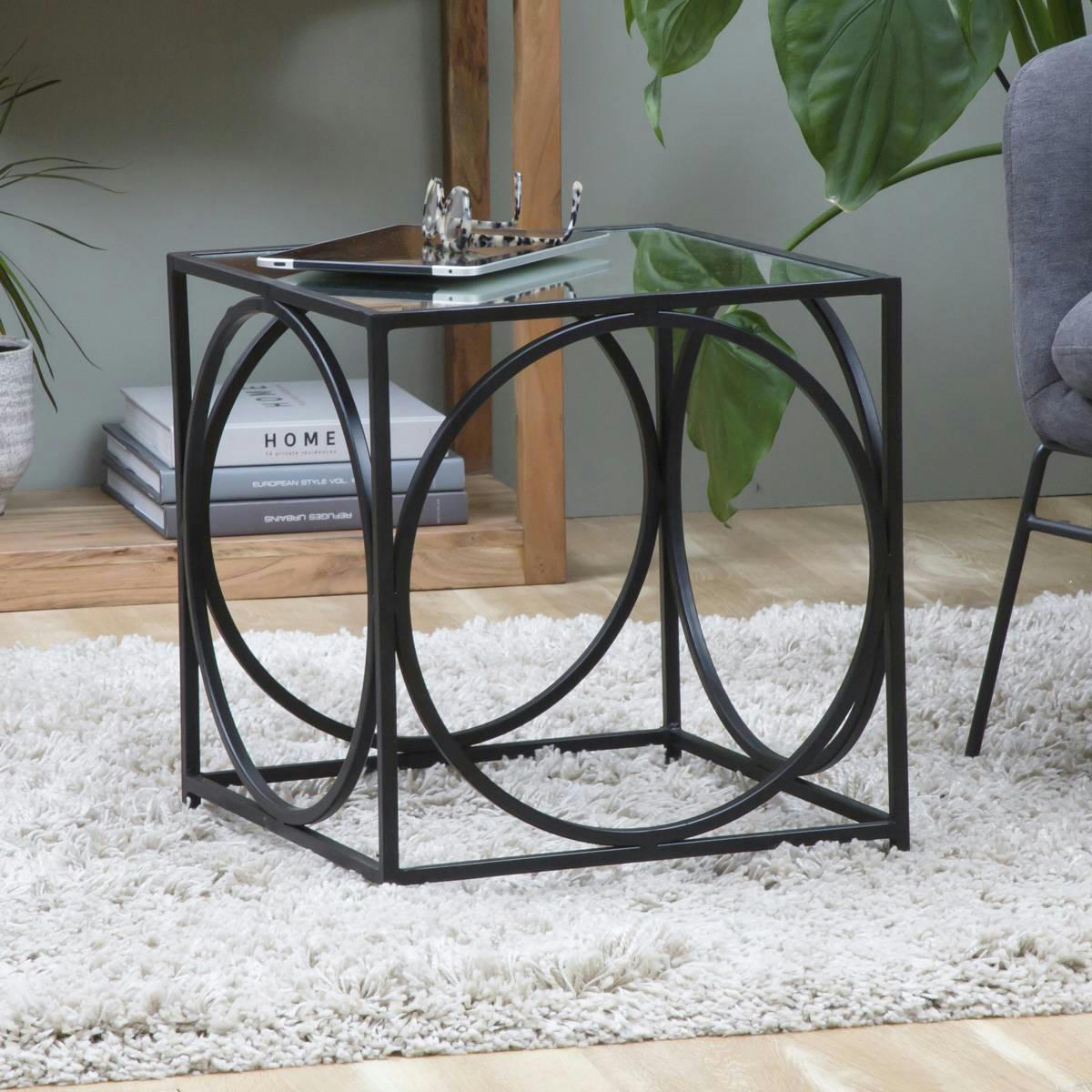 - Table basse en métal noir 42 cm