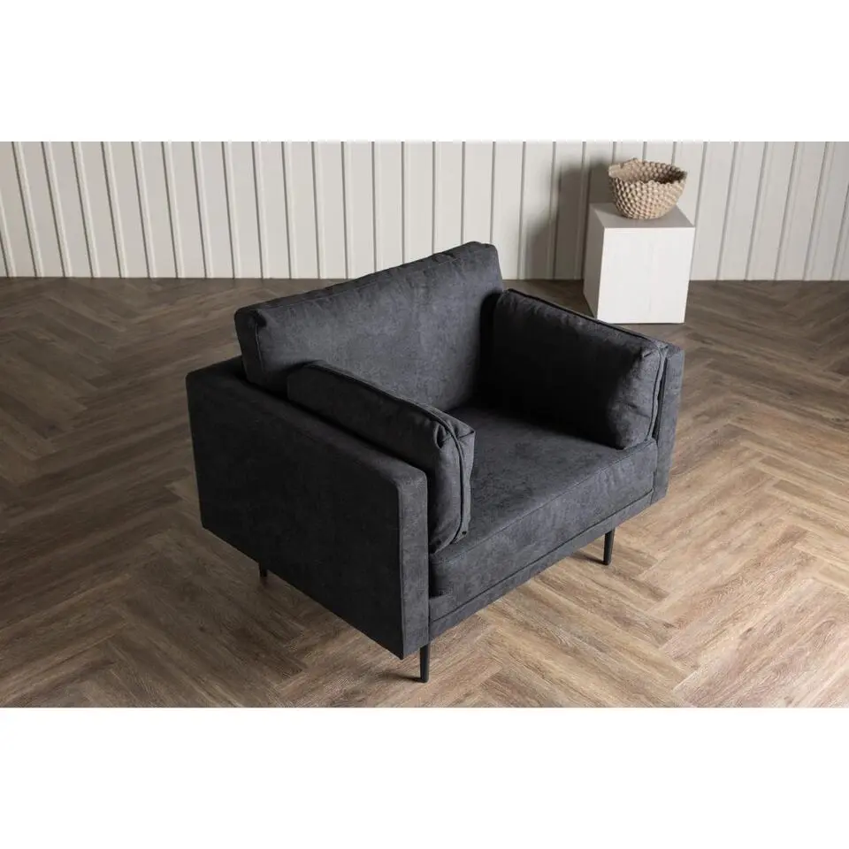 Svea - Kora fauteuil - linnen - zwart