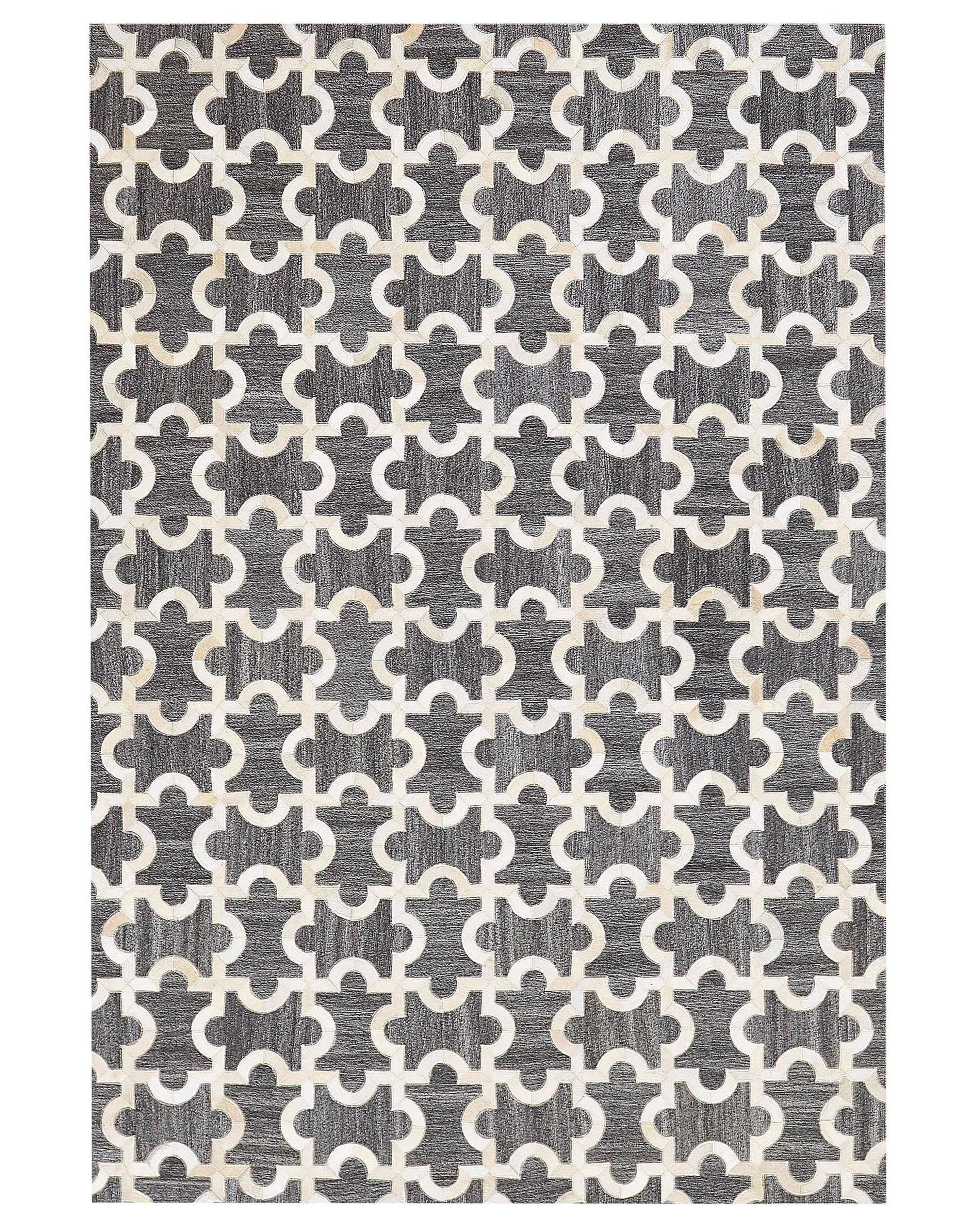 Rug YEDISU Dark Grey 140 x 200 cm Leather
