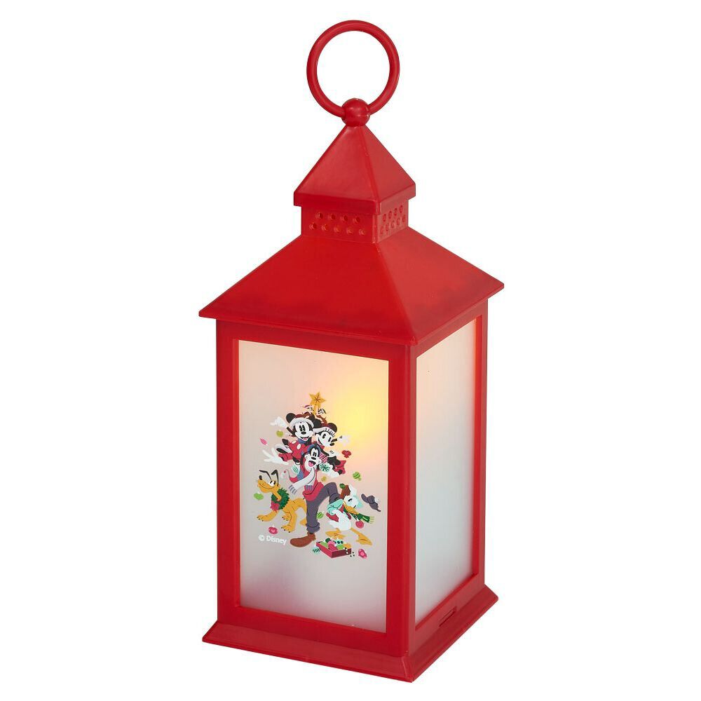 Lanterne lumineuse Disney Mickey Minnie plastique rouge 10,5x10,5xH24,5cm