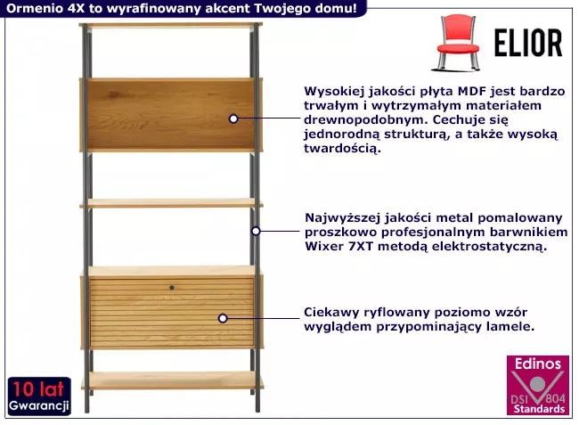 Industrialny wysoki regał na nóżkach - Veero