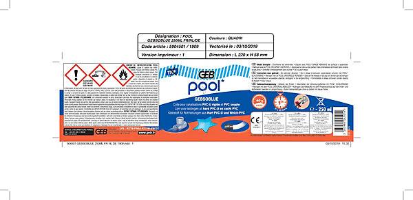 Colle PVC spéciale piscine POOL GEB 250ml
