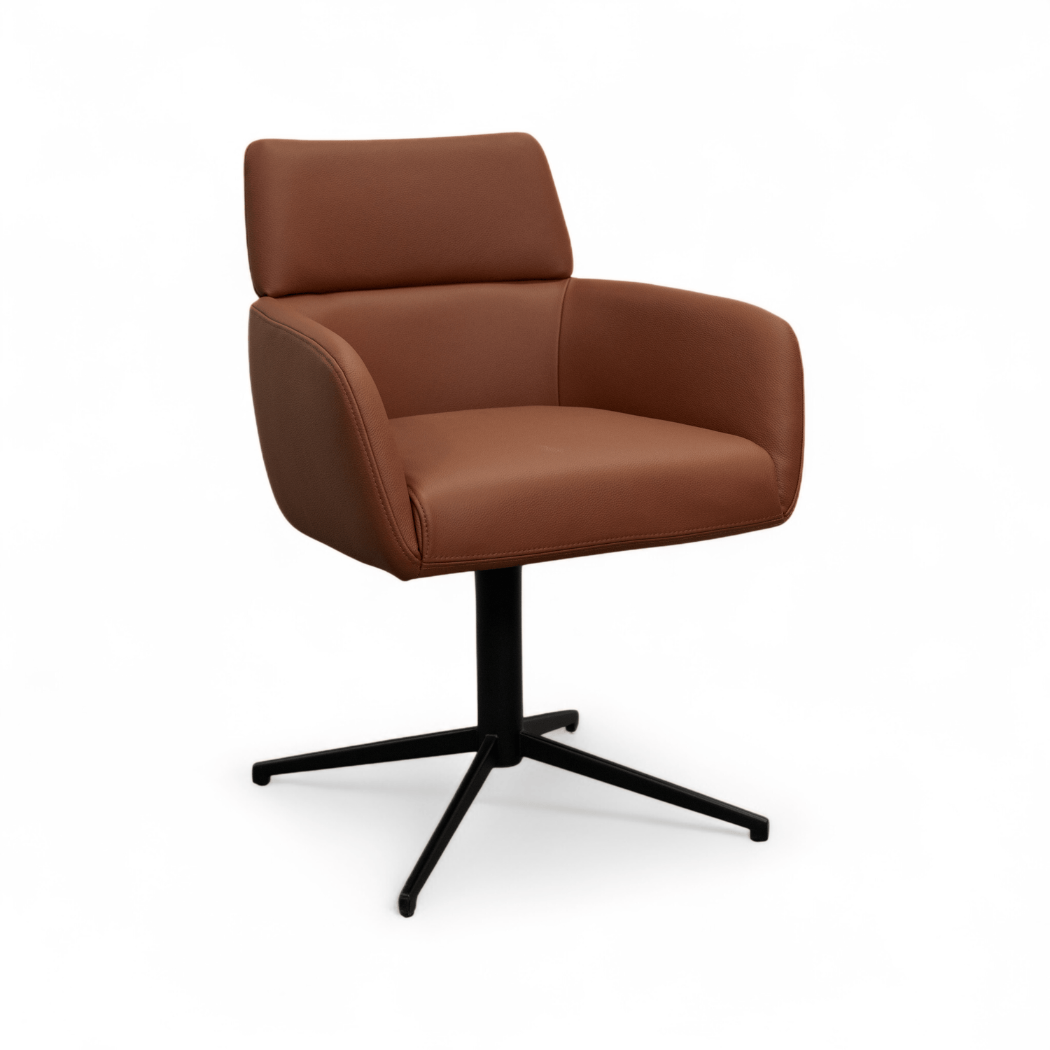 Furnhouse eetkamerstoelen armleuning Marco - Donkerbruin - Leer