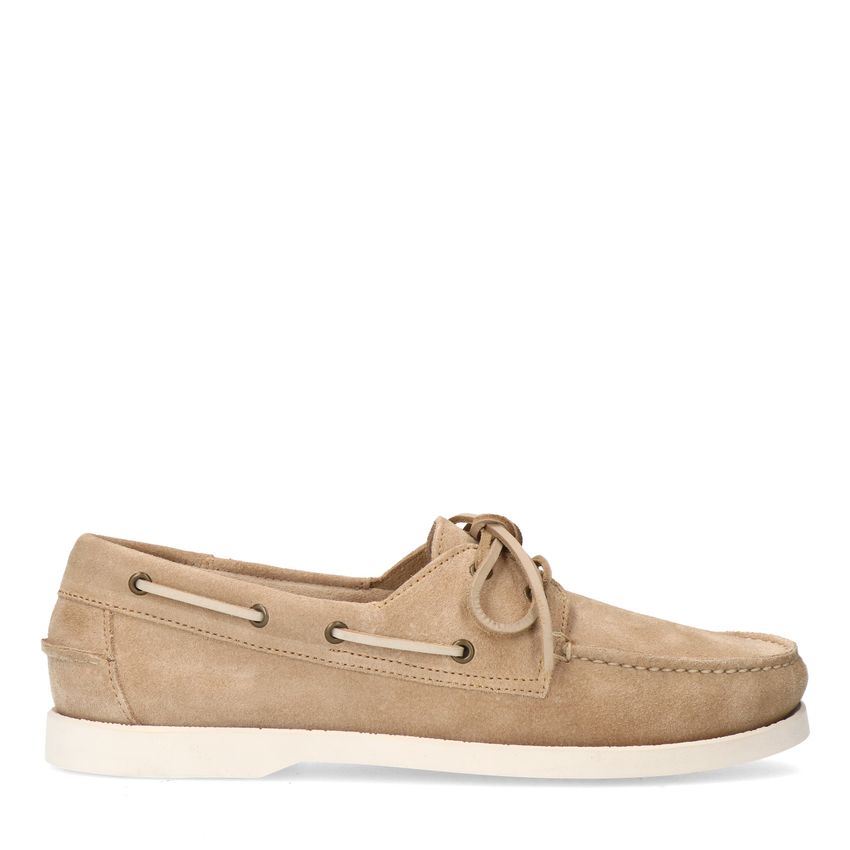 Manfield Beige suède bootschoenen
