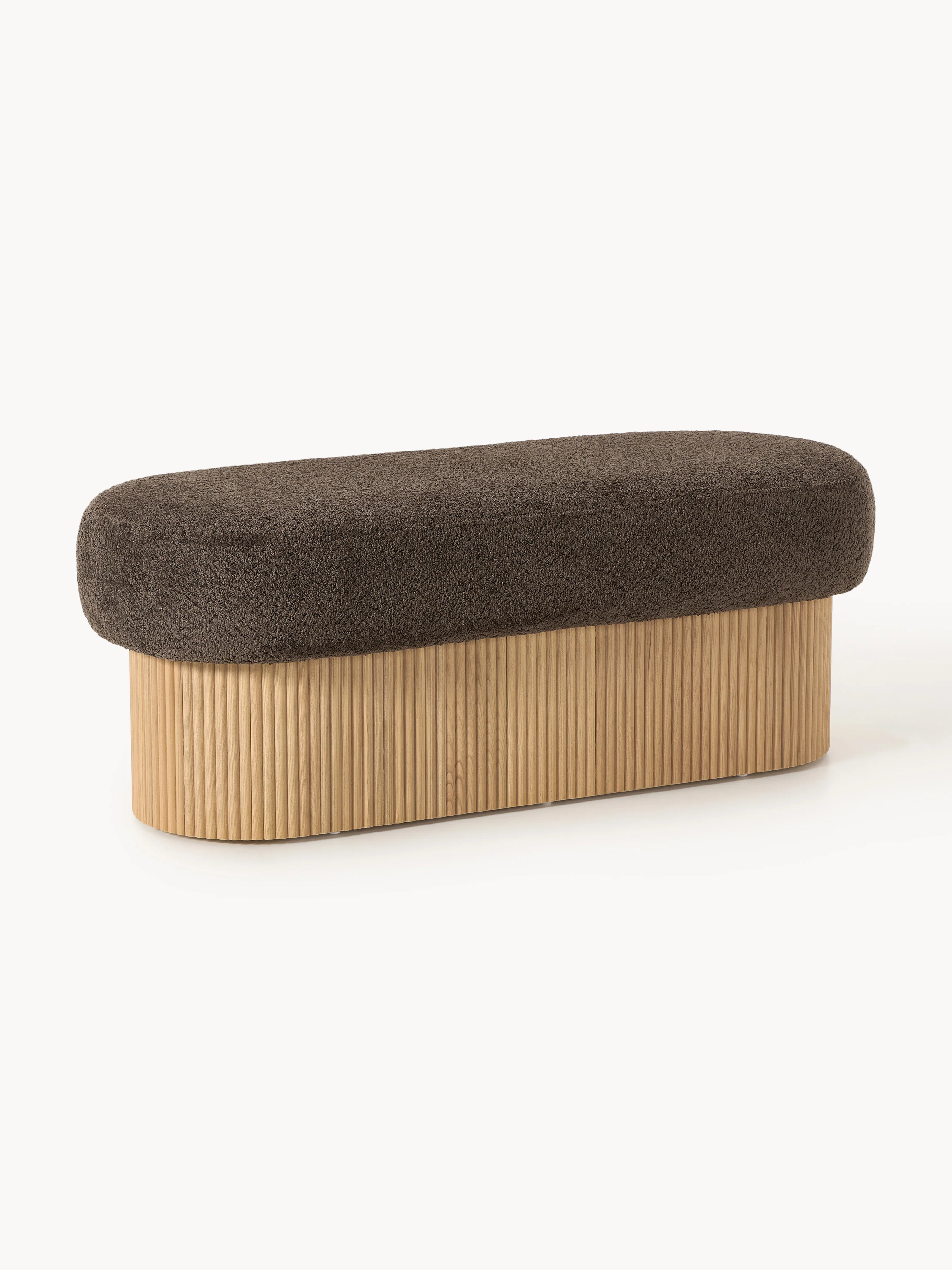 Polsterbank Nala mit Stauraum aus Teddy-Bouclé