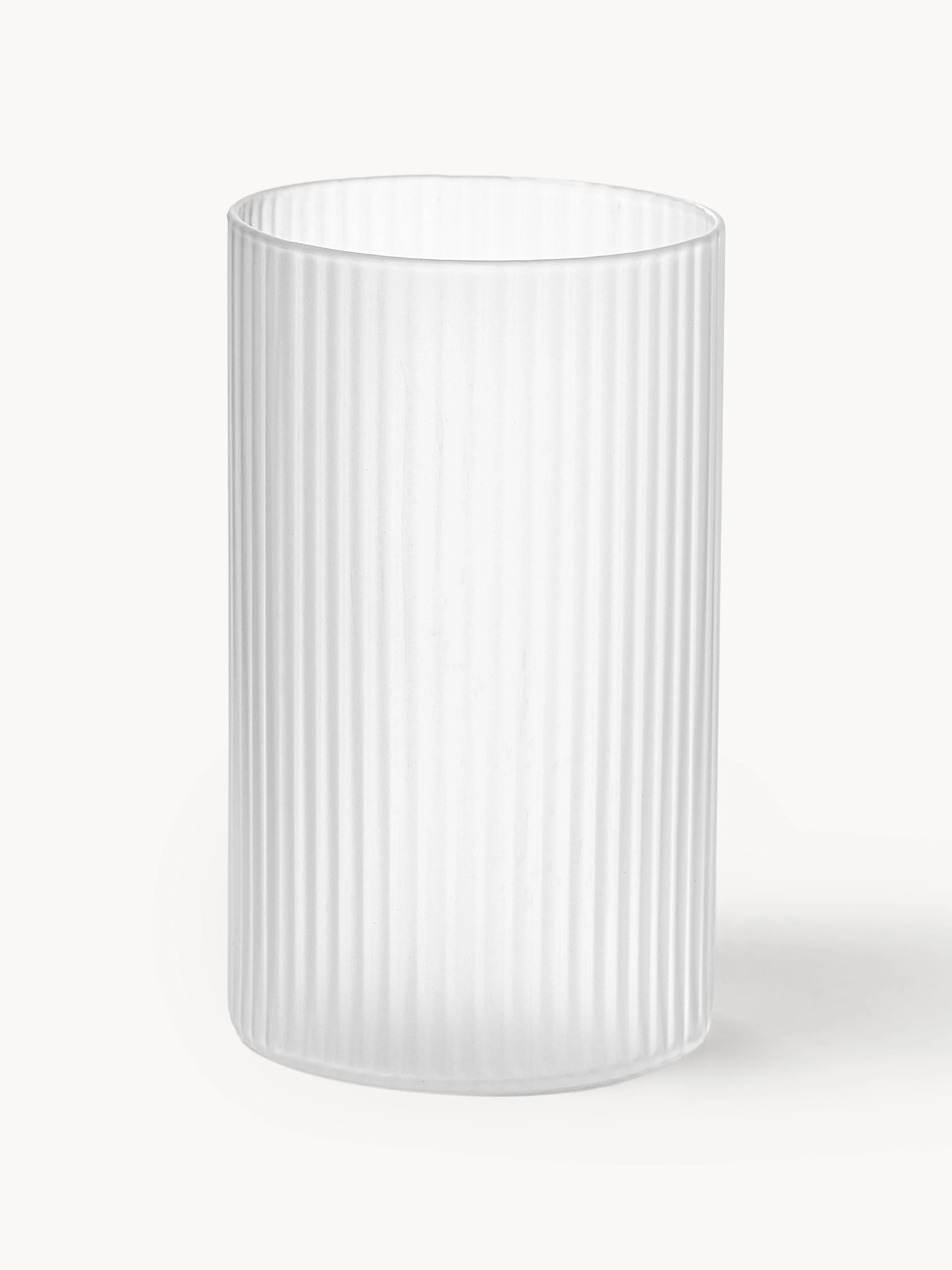 Mundgeblasene kleine Longdrinkgläser Ripple mit Rillenrelief, 4er-Set