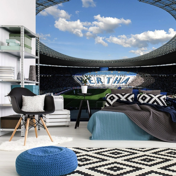 Vliestapete »XXL Vliestapete«, Hertha BSC Stadion Berlin, mehrfarbig, matt
