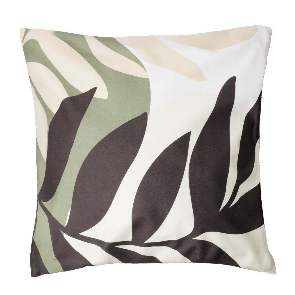 Housse de coussin tissu velours motif végétal 45x45cm (2 modèles)