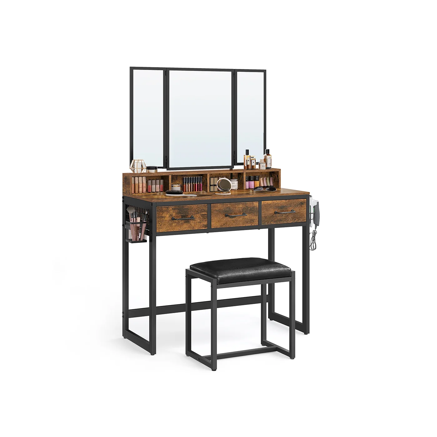 Table de maquillage avec tabouret