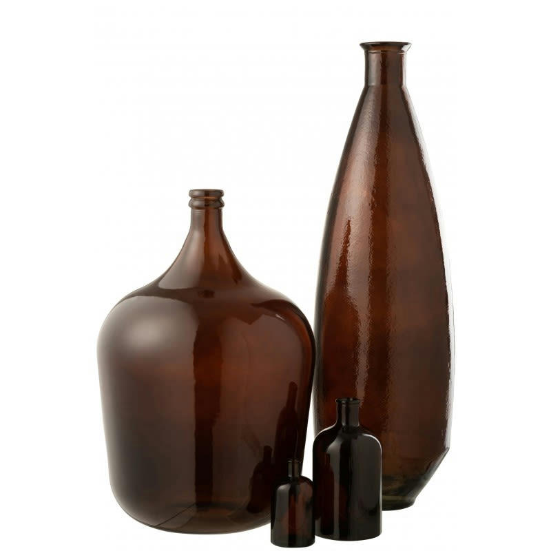 VERRE - Vase ovale verre marron H80cm