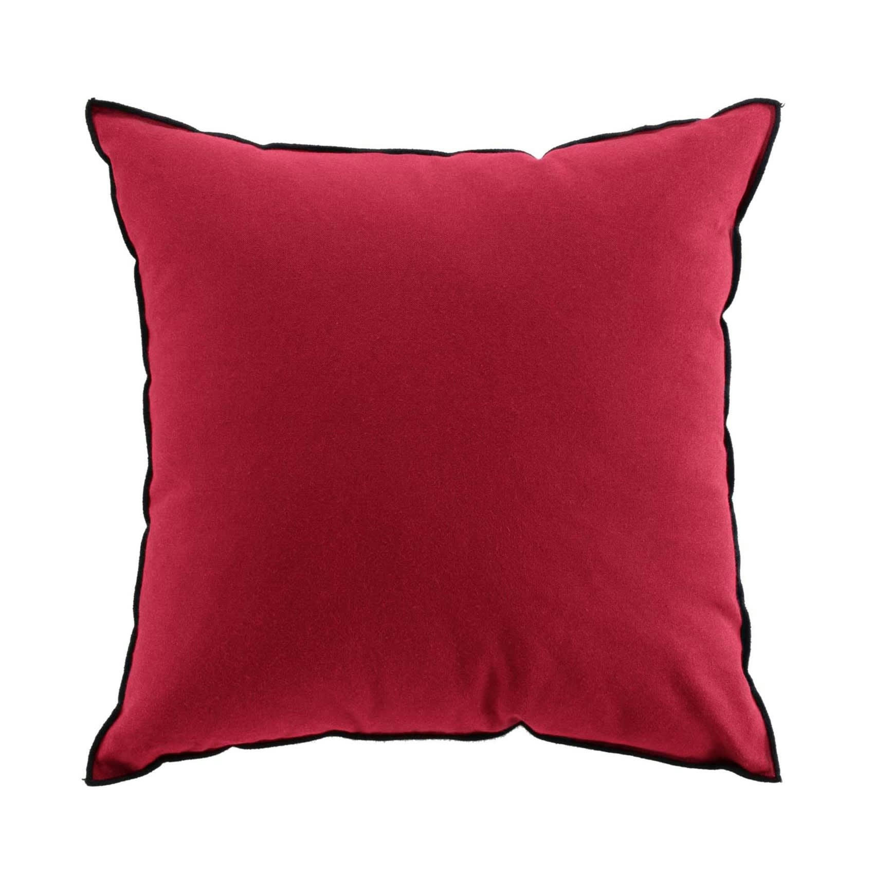 - Coussin avec surjet en coton recyclé bordeaux 50x50 cm