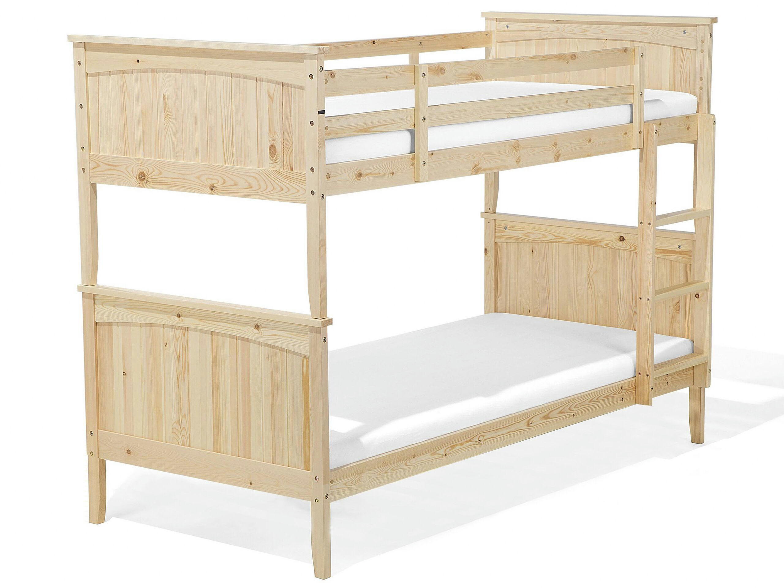 ALBON - Lit superposé en bois solide bois clair 90x200