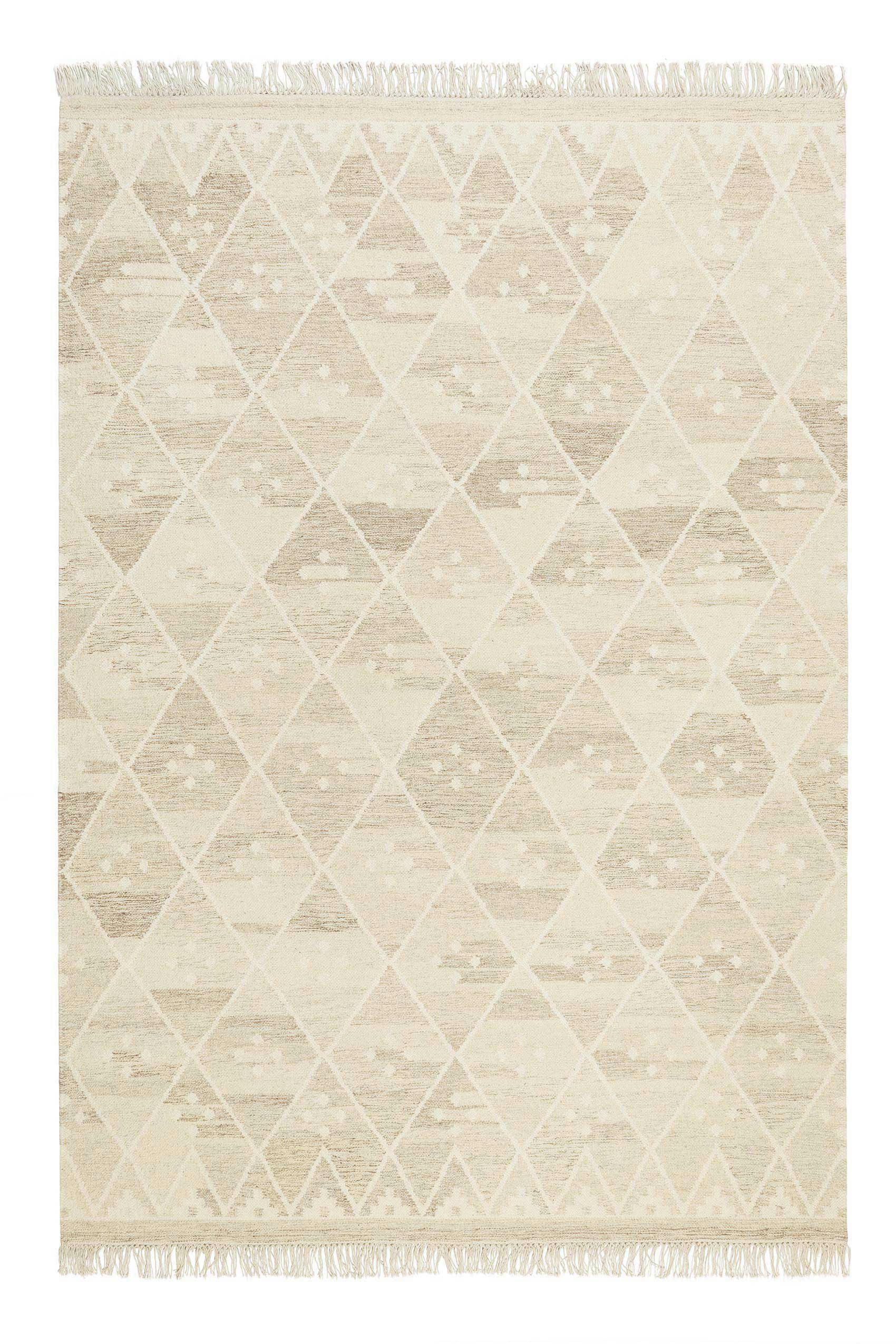 VERMONT - Tapis tissé main beige et tons pastels avec léger motif 130x190