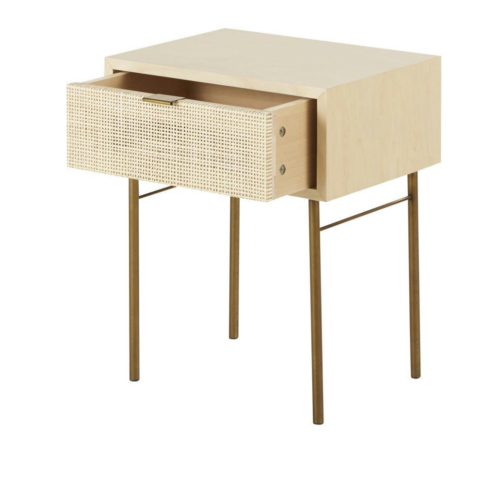 Solstice - Table de chevet 1 tiroir cannage en rotin