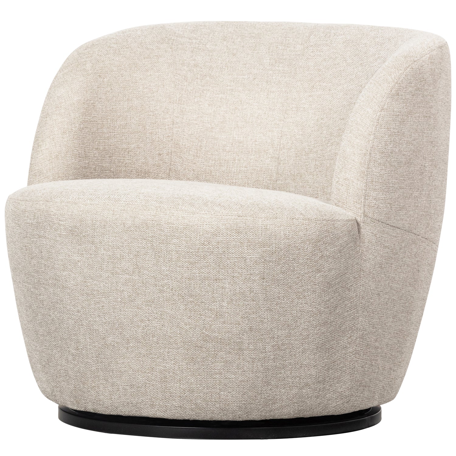 WOOOD Serra Draaifauteuil - Polyester - Off White - 68x70x77