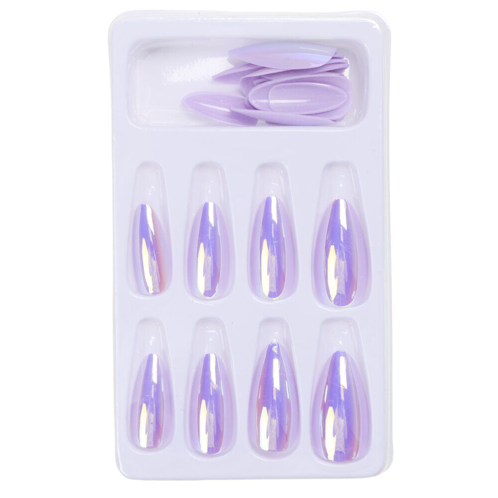 Faux ongles x24 Halloween femme ronds et irridescents (2 modèles)