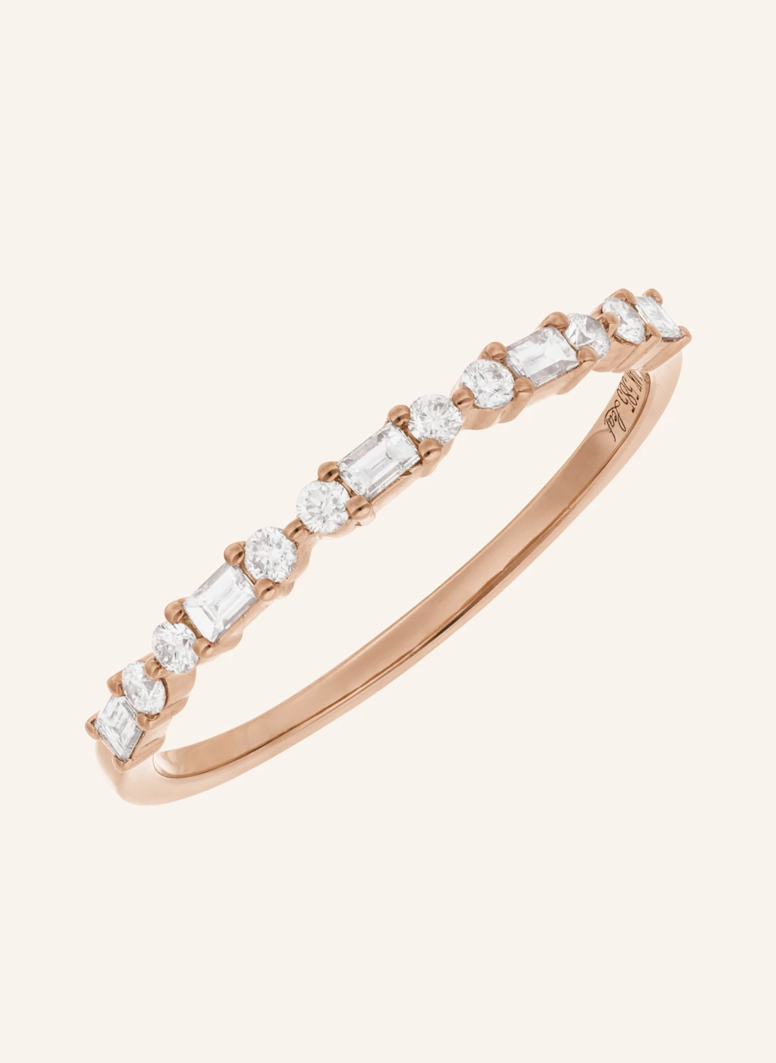 Leaf Ring BAQUETTE aus 14 Karat Roségold mit Diamanten