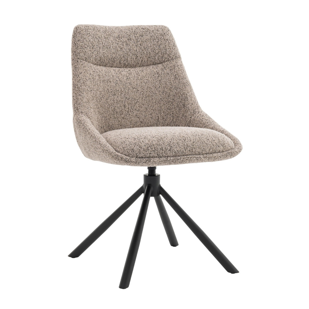 DÉJA Living Eetkamerstoel Malou - Taupe/Zwart - Draaibaar - Set van 2