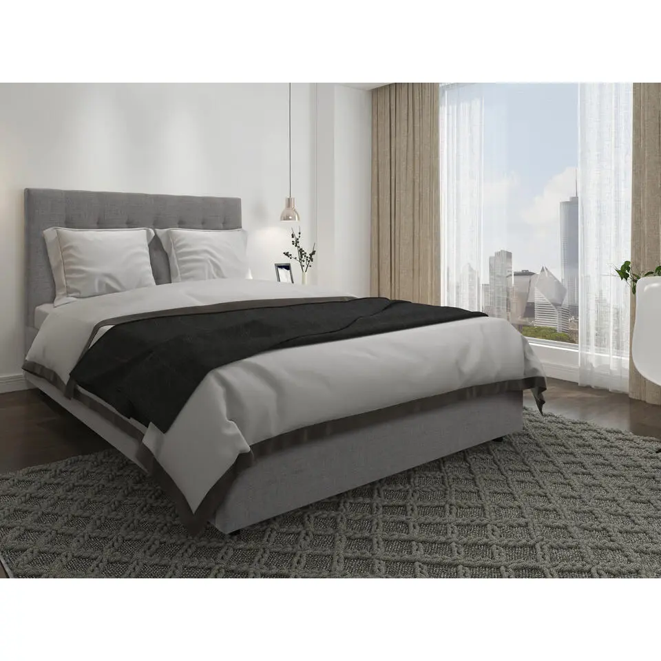 Hamar - Bed 140x200 cm in grijze stof