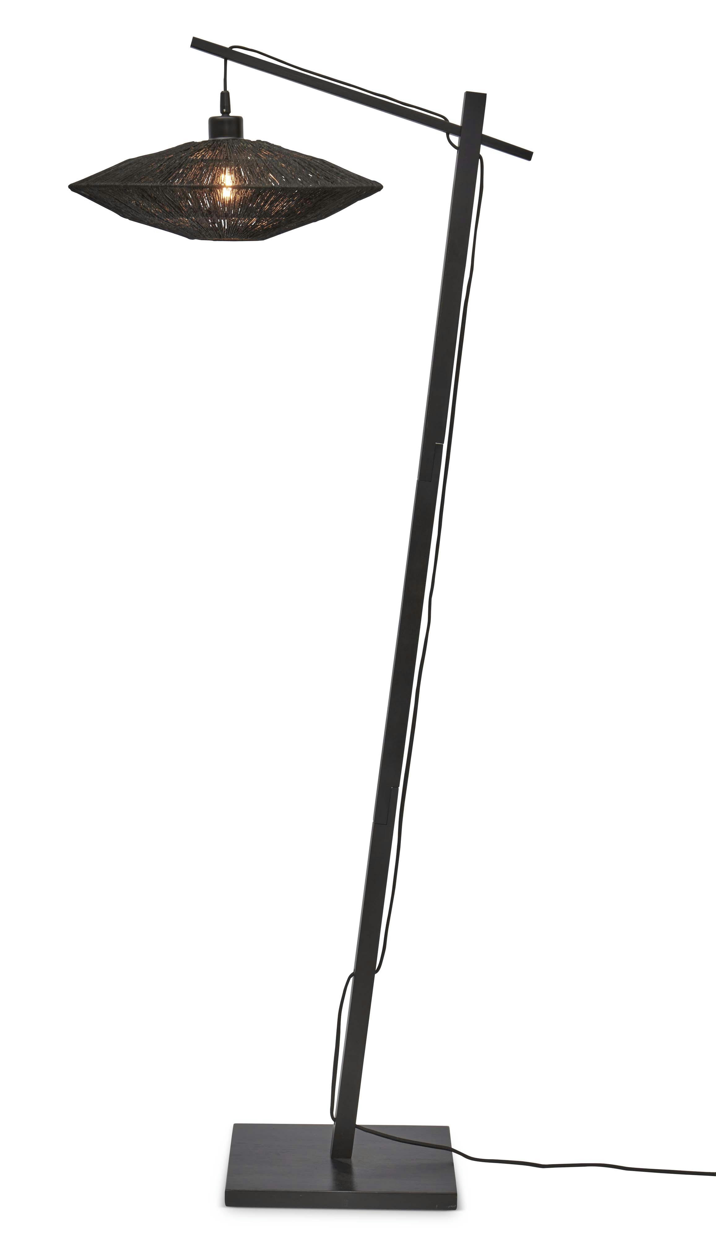 IGUAZU - Lampadaire bambou abat-jour jute noir, h. 150cm