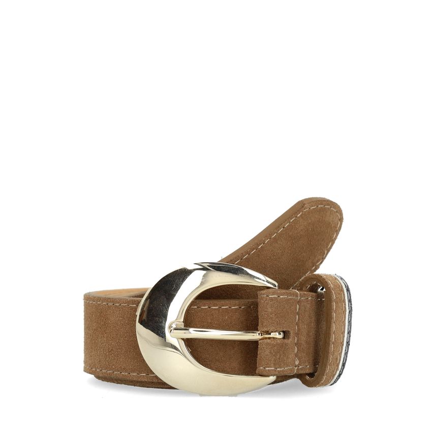 Manfield Taupe suède riem