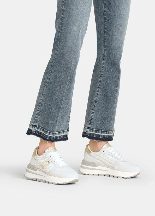 Sneakers in suede e mesh