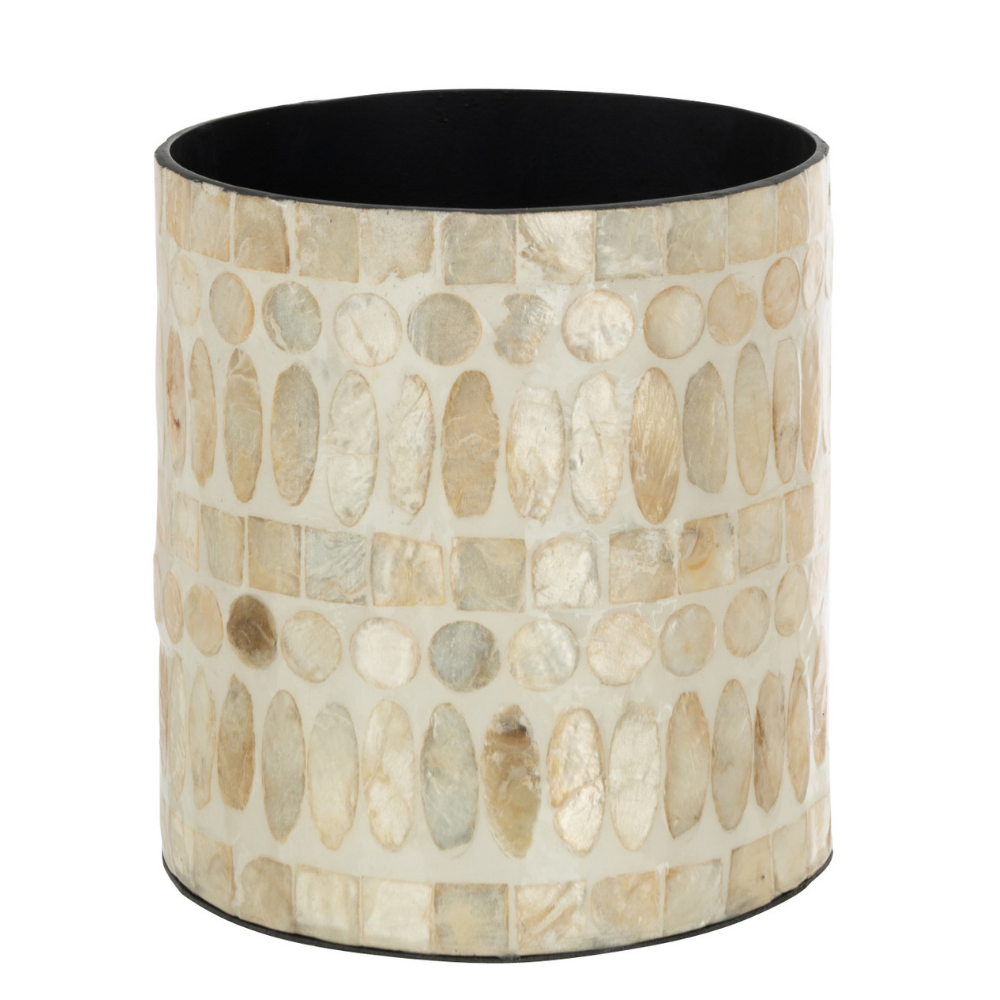 J-Line bloempot Parel - jute - beige - Ø 14 cm