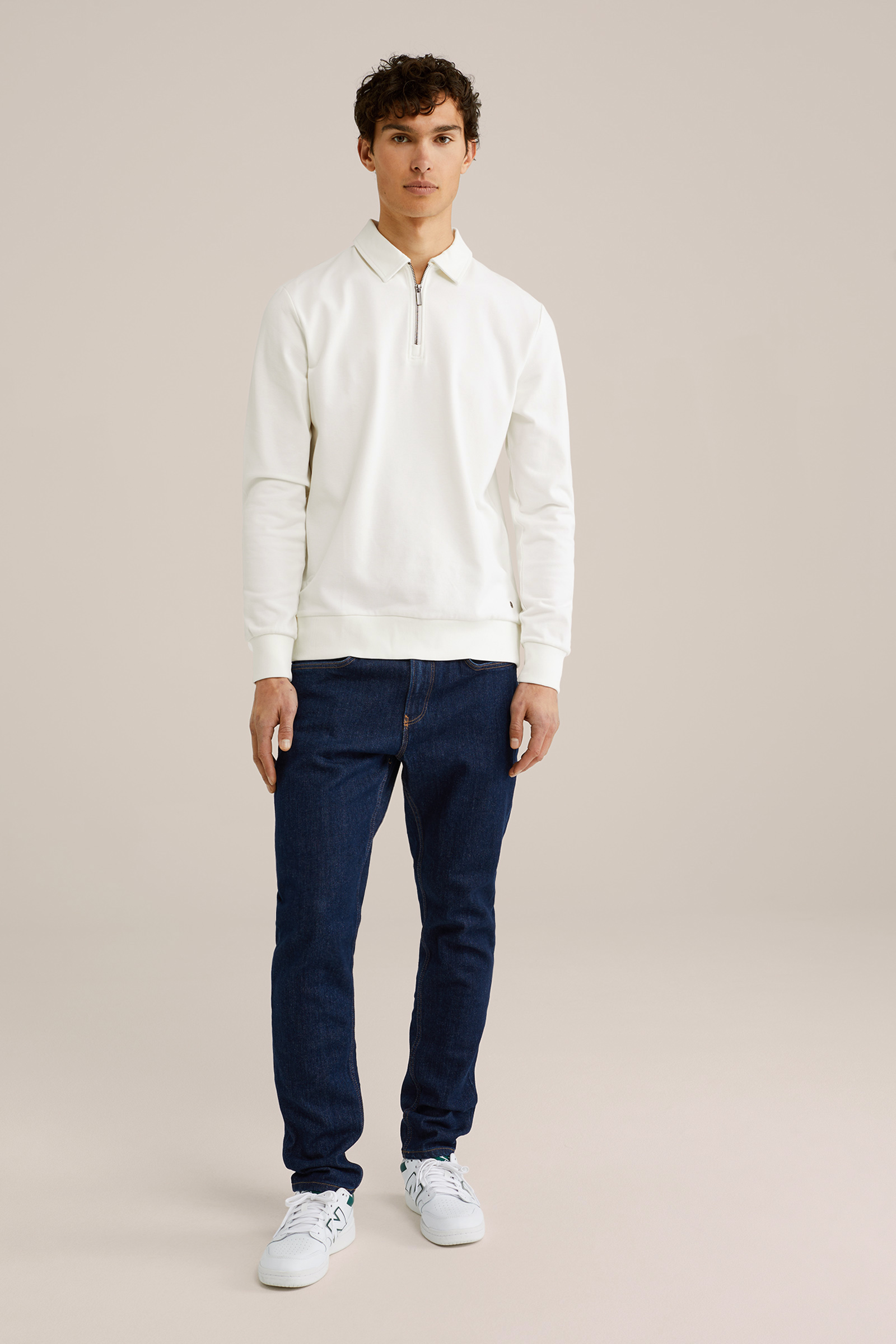 Heren regular fit sweater met quarter-zip
