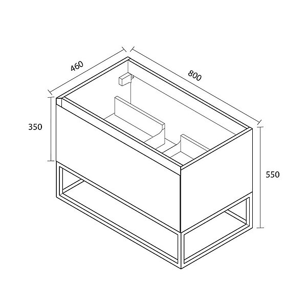Ceramia meuble de salle de bain 80 cm, blanc cassé (CERAMIA-1OW80)