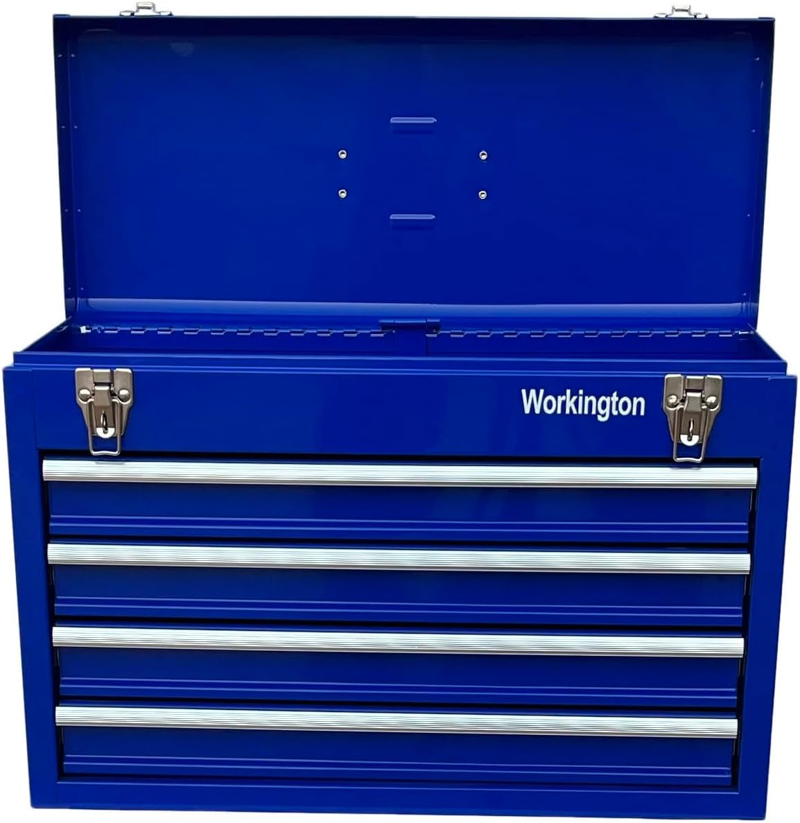 Workington Portable Metal Tool Chest with 4 Drawers, 20 4-Drawer Tool Chest Cabinet with Ball Bearing Drawer Slides, Steel Tool Storage Box Organizer 4004 Blue