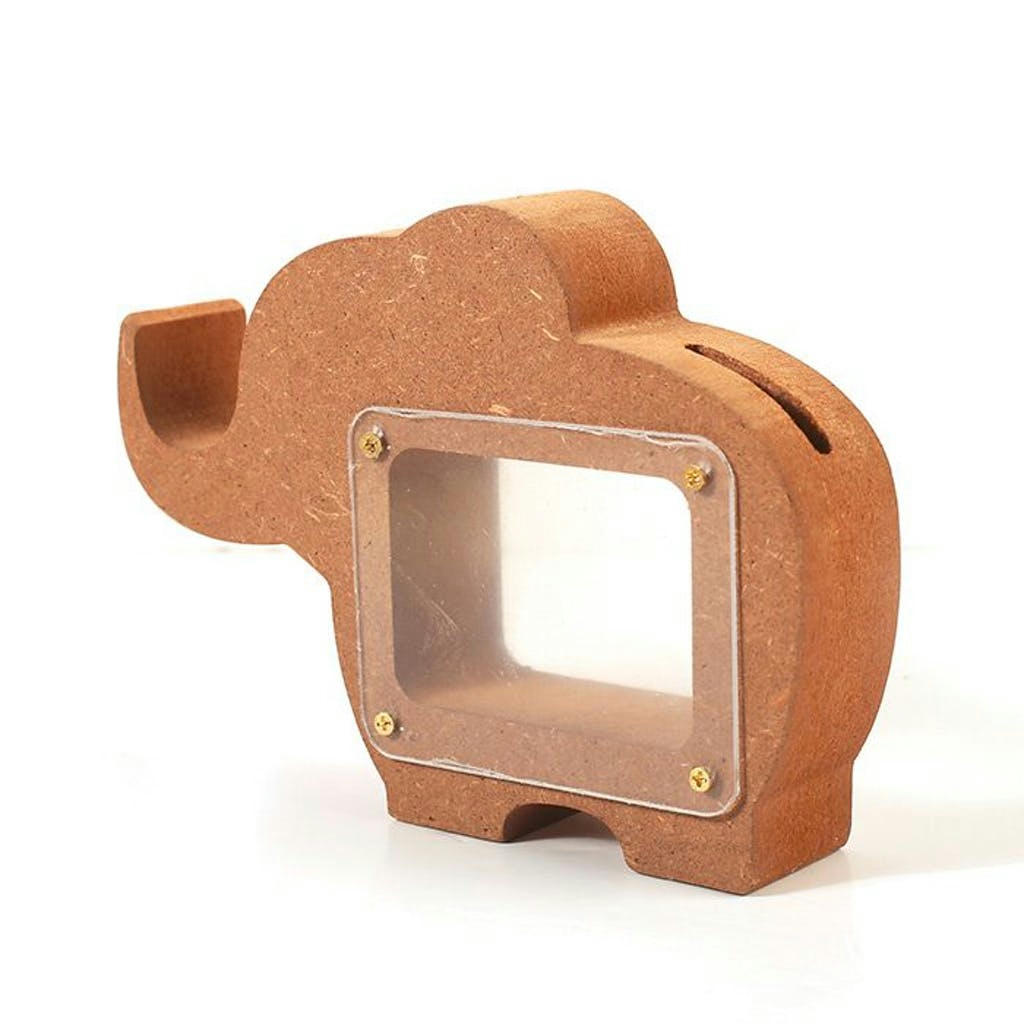 ÉLÉPHANT - Tirelire éléphant en bois MDF 15x11x3cm