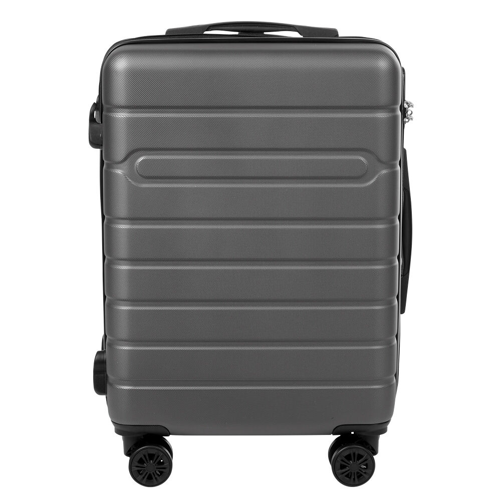Valise cabine plastique rigide 4 roues gris H50cm
