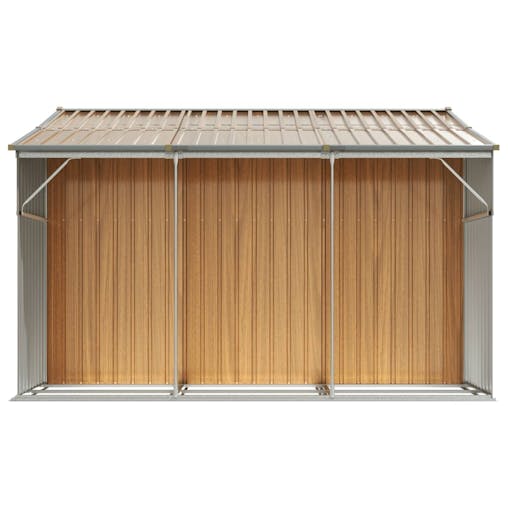 NNEVL Garden Shed Light Brown 277x279x179 cm Galvanised Steel
