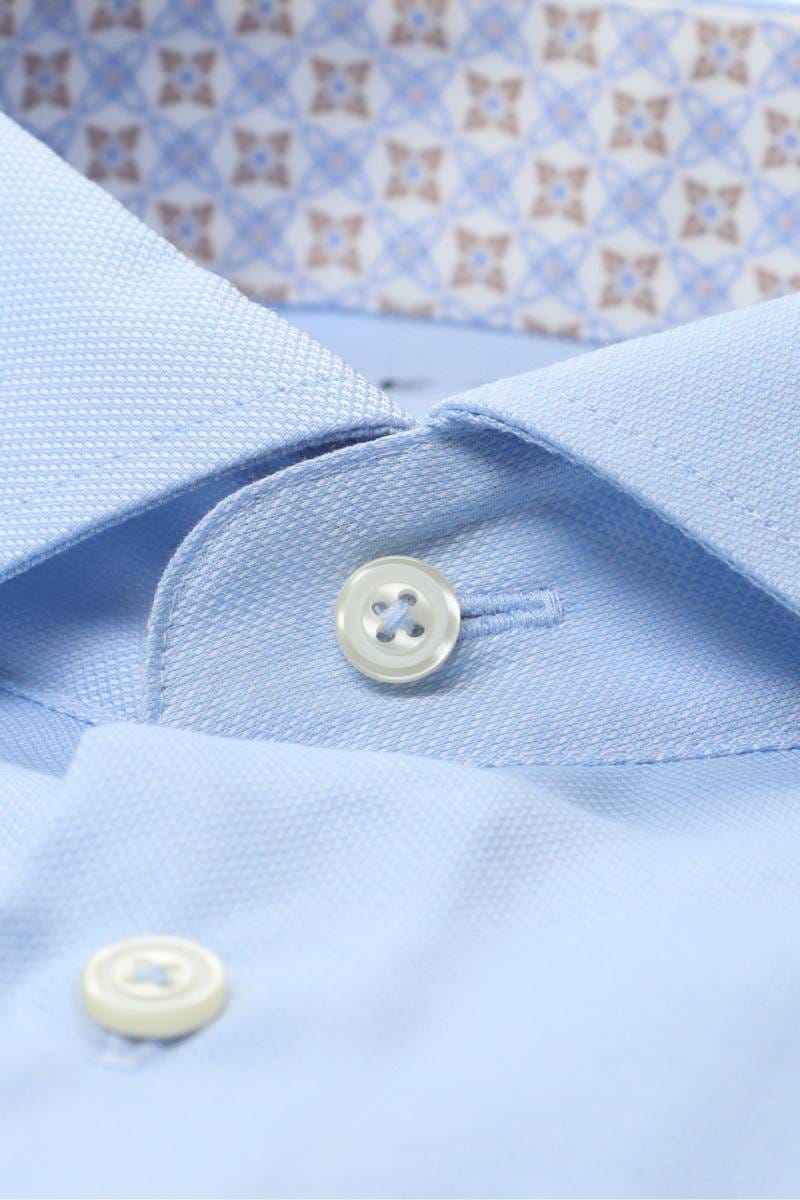 ETERNA Performance Modern Fit Tencel Hemd mittelblau, Strukturiert