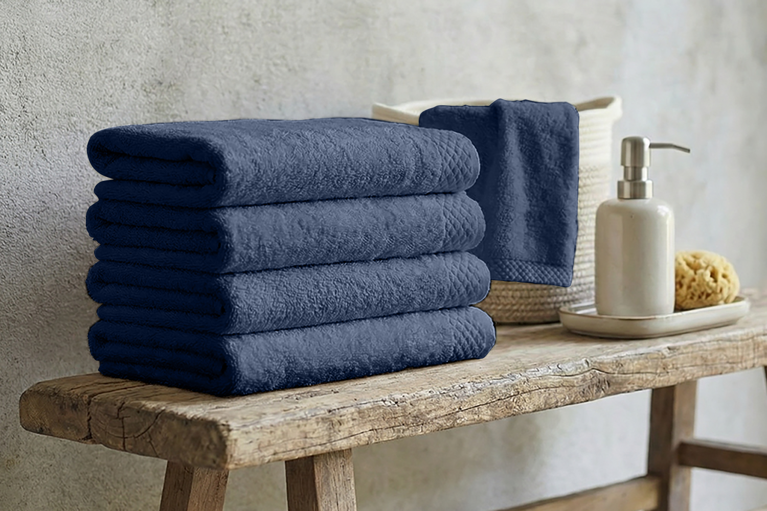 Eleganzzz Badgoedset 100% Katoen - ocean blue - 12-delig