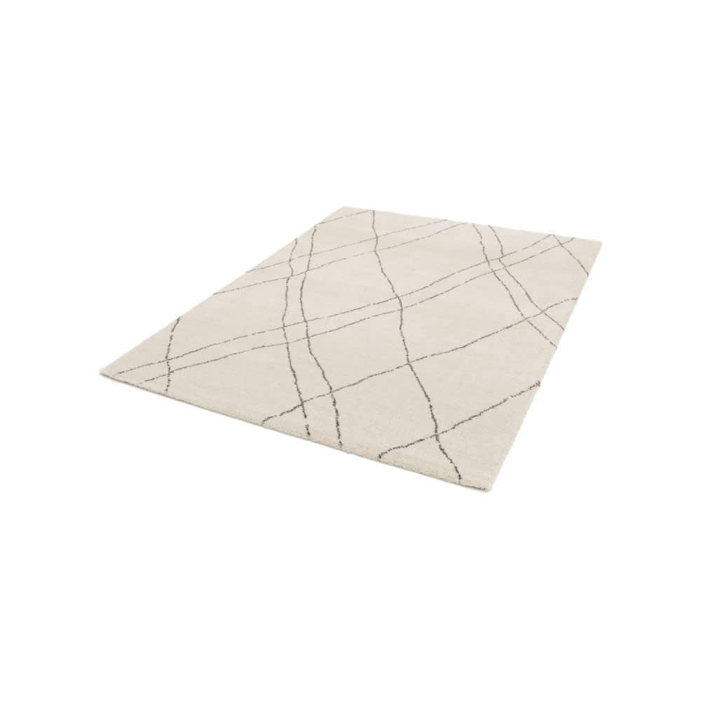 CALA - Tapis d'inspiration berbère ecru et noir 200x290 cm