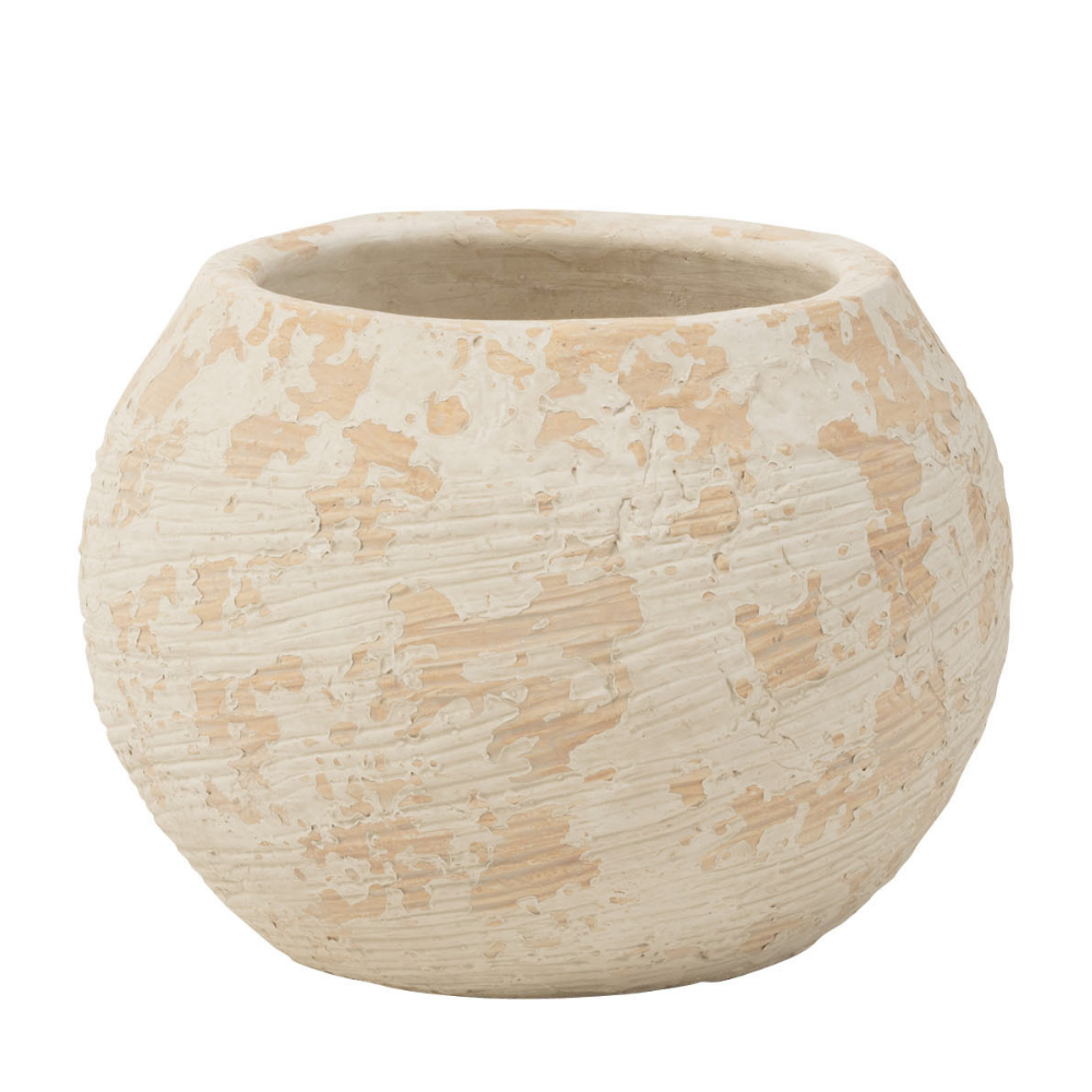 J-Line bloempot Rustiek - cement - wit - large - Ø 23 cm