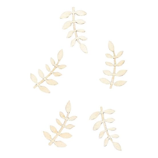 Papermania Mini Wooden Vine Leaf Shapes 40 Pack