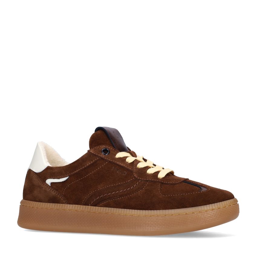 Manfield Bruine suède sneakers