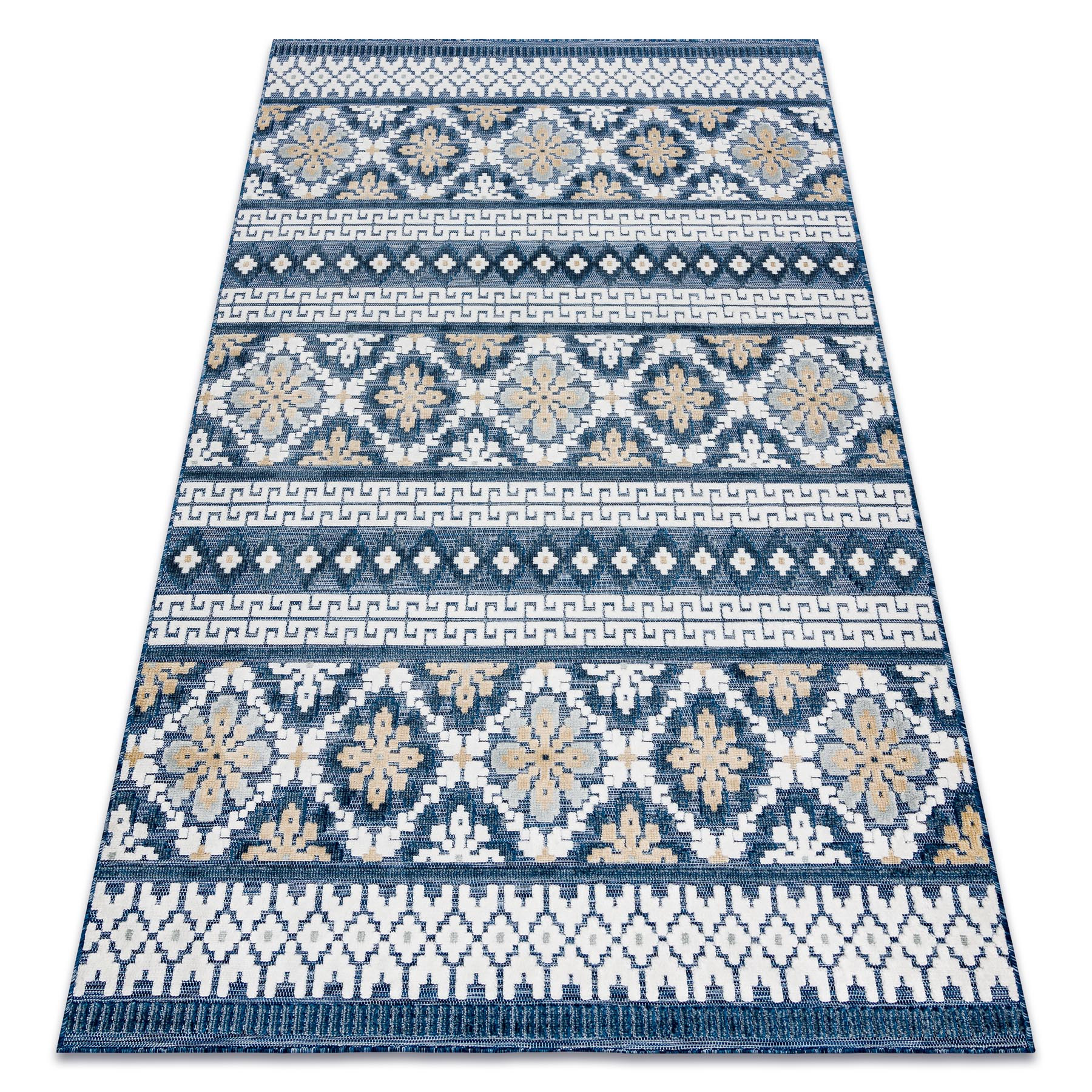 Dywan Strukturalny BOTANIC 65252 Boho płasko tkany, na balkon, 157x220 cm