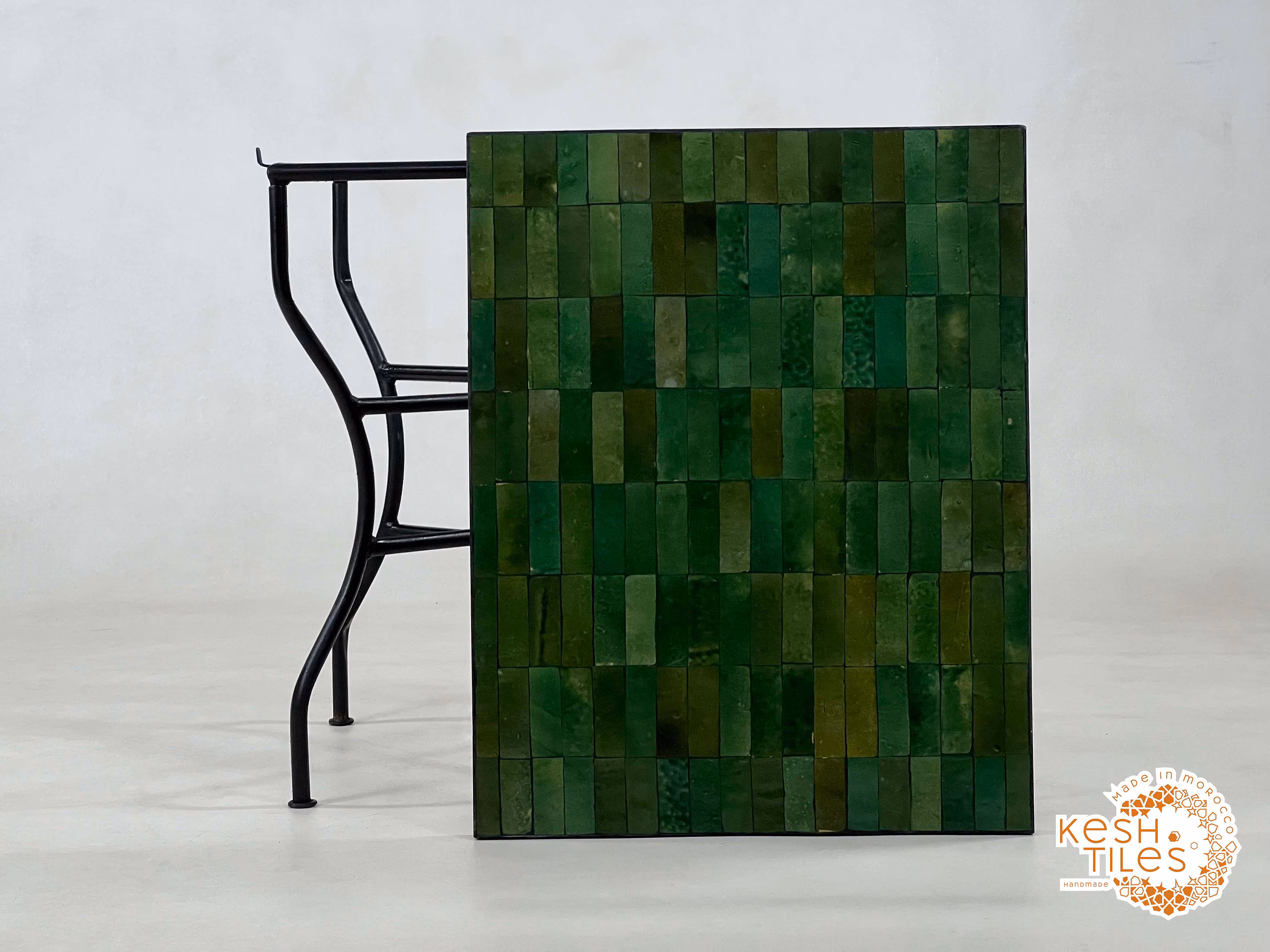 CUSTOMIZABLE MOSAIC TABLE, Handmade Green Rectangular Table, Moroccan Zellije Table, Beautiful Table For Outdoor/Indoor Home Furniture