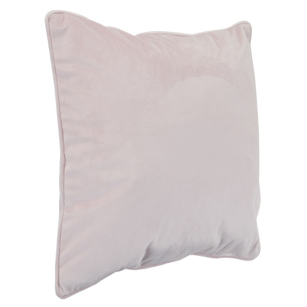 Housse de coussin imitation velours 40x40cm rose poudré
