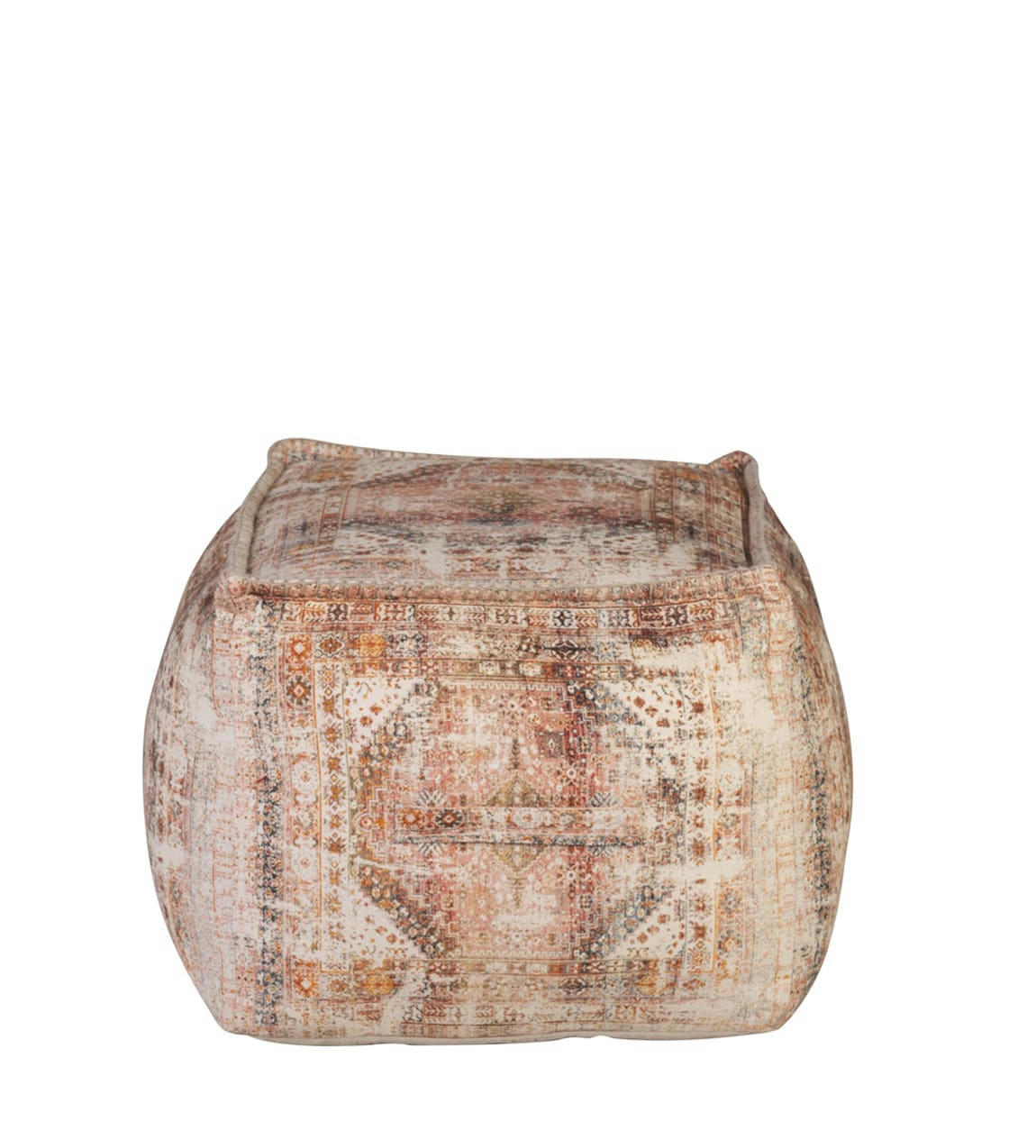 - Pouf en tissu bicolore